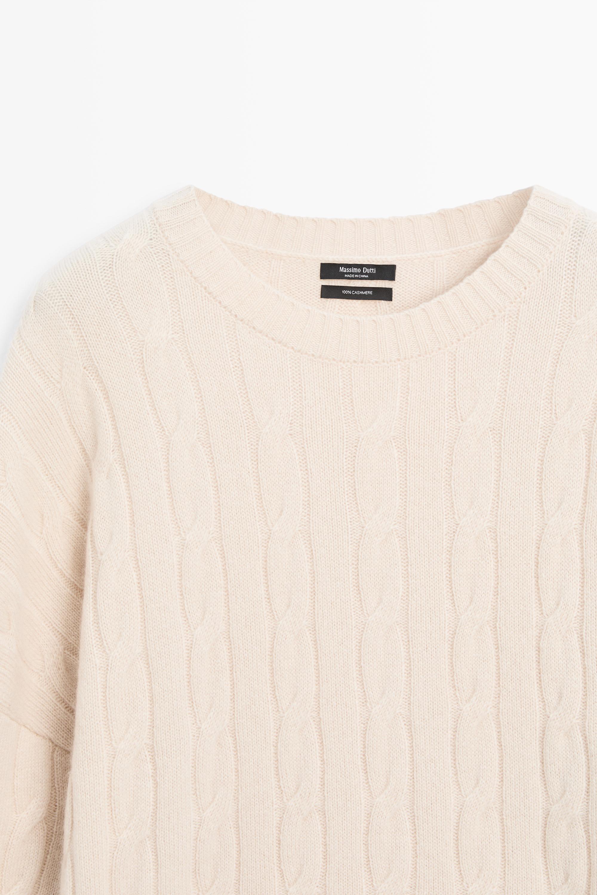 Pull en maille torsadée 100 % cachemire
